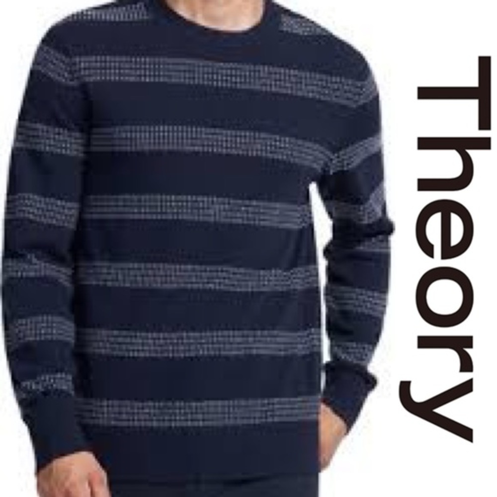 NWT Men's Theory Glennis Wool & Cashmere Crewneck Sweater, Size Medium - Blue